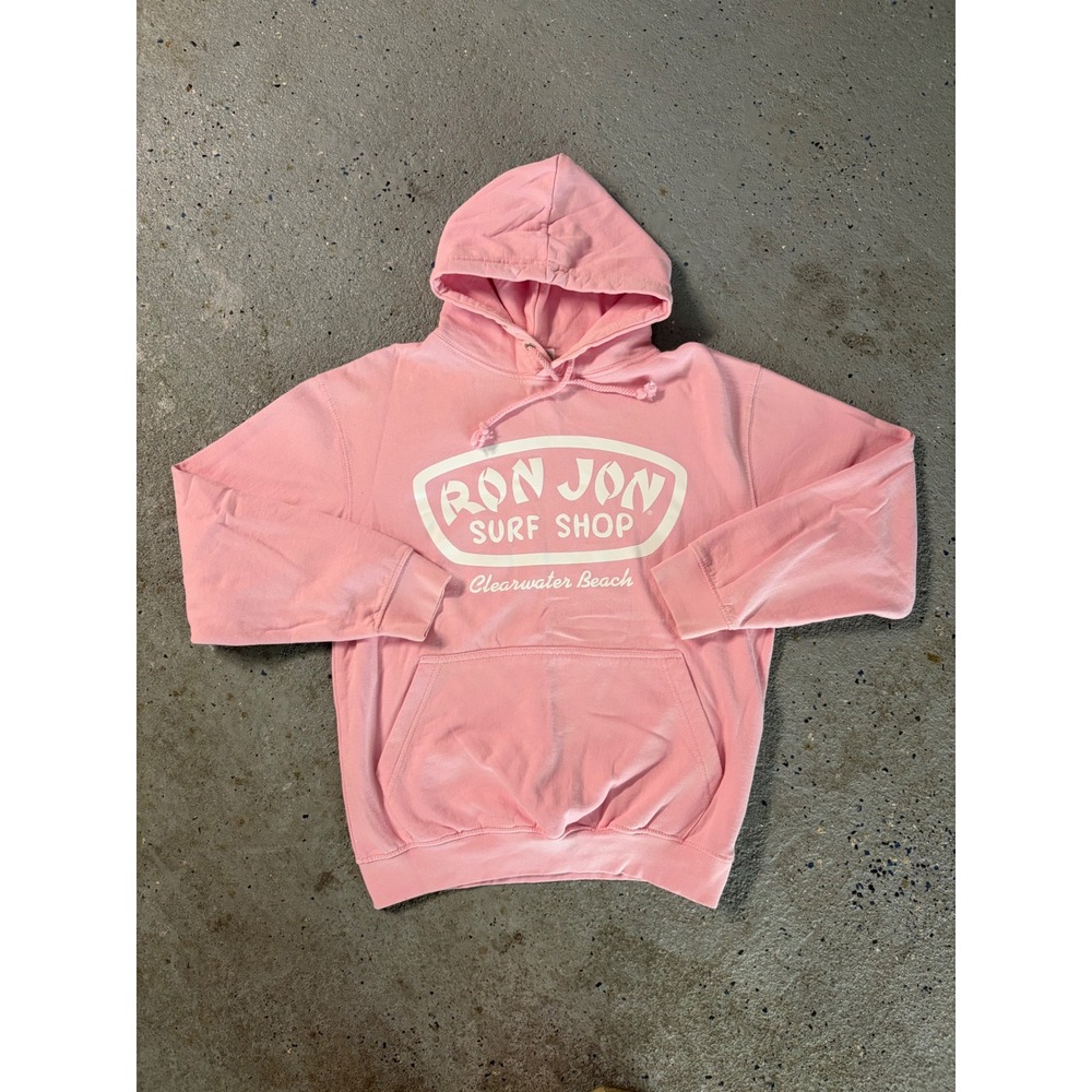 Ron Jon Surf Shop Clearwater Beach Pink Graphic Hoodie Sweatshirt Medium